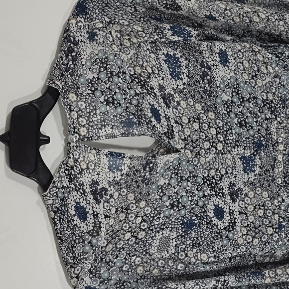 {Suncoo Paris} Blue Floral Print Blouse with Tassle Details - Size XS - Picture 14 of 17